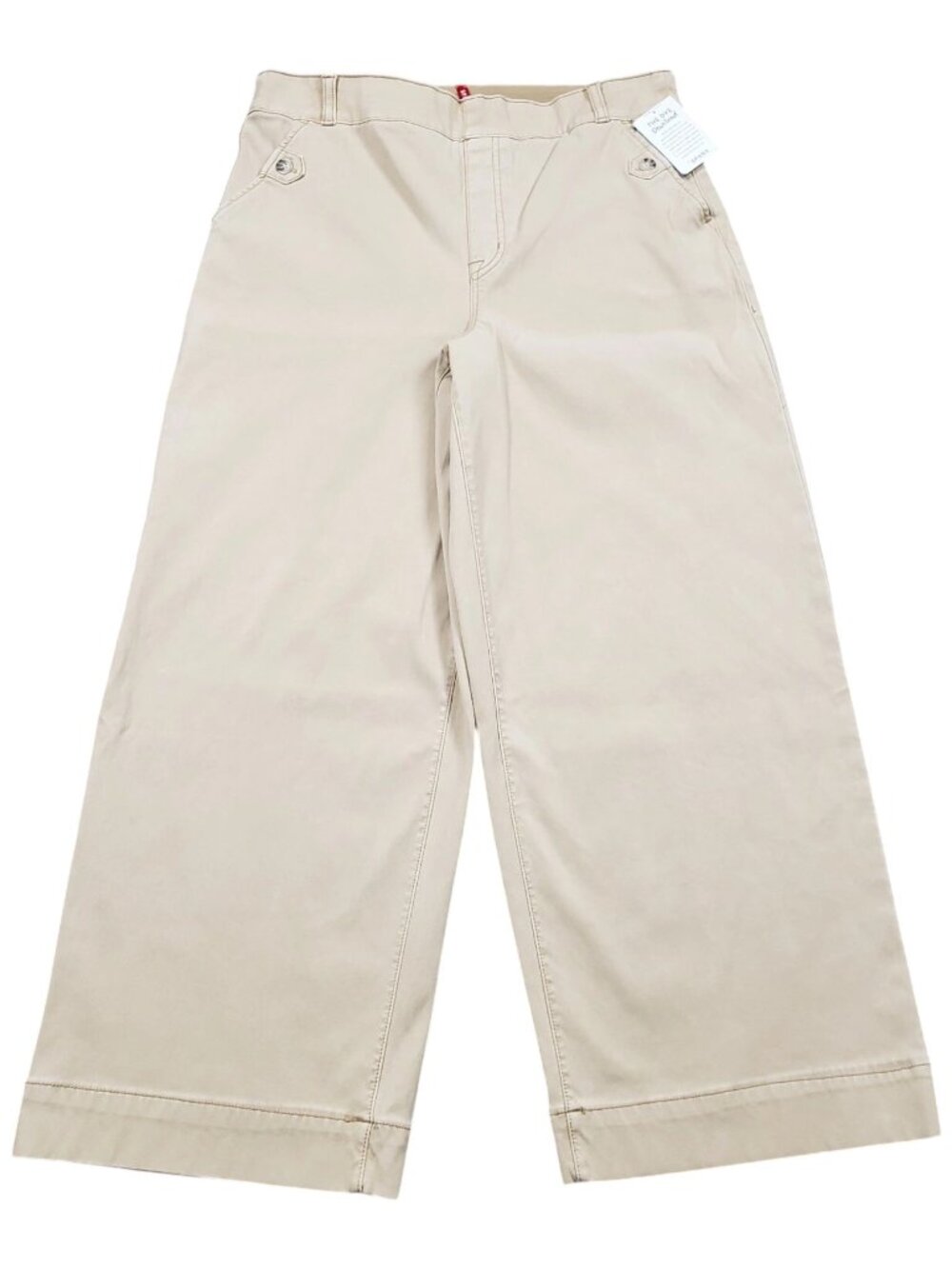 NEW Spanx Stretch Twill Cropped Wide Leg | Beige